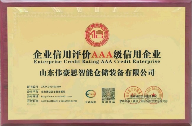 企业信用评价AAA级信用企业