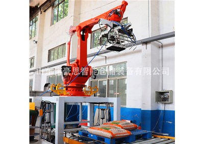 麸皮全自动拆垛机 拆垛机械手工作现场