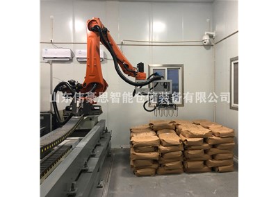 氧化镁全自动拆垛机 拆垛机械手工作现场