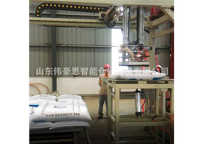 50KG水泥全自动拆垛机 袋料桁架拆垛机作业中