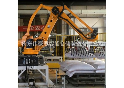 玉米粒自动化包装码垛机 全自动码垛机器人现场