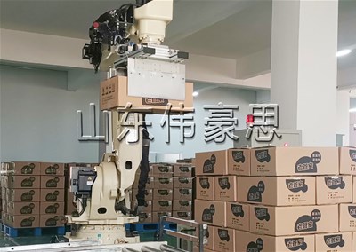 周转箱全自动码垛机 码垛机器人现场实拍