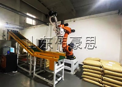 硫磺粉机械手破袋机 全自动拆包机器人案例